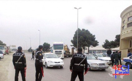 Bakının giriş hissəsində təhlükəsizlik tədbirləri görülür - FOTO