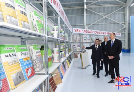 Prezident İlham Əliyev Yeni Ağdağ gips zavodunun açılışında iştirak edib (FOTO)