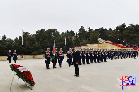 İlham Əliyev Şəhidlər xiyabanını ziyarət edi – FOTO